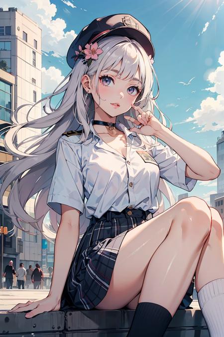 2317356297-(pastel colours_1.3), 1girl,cait aron, sky,floating hair,highres, headwear,azalea (flower), _lora_ganyu2ep10 0.85dim32_1_1girl,h-blazaroshi-webui-20240323021023299794.png